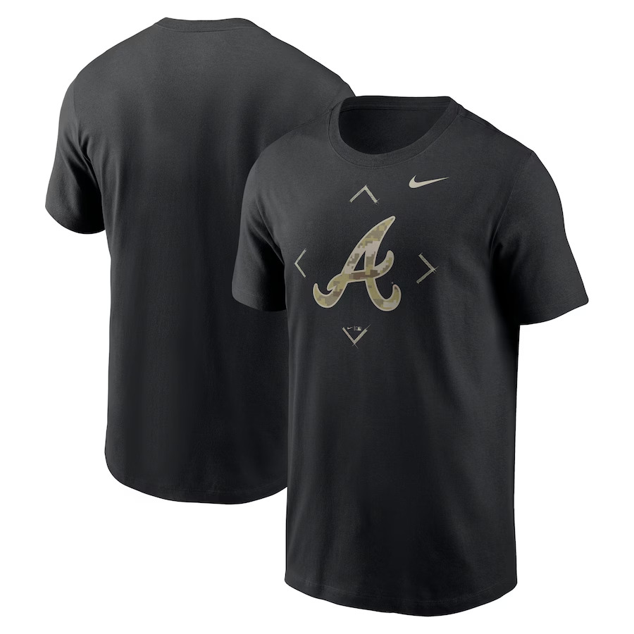 Men 2025 MLB Atlanta Braves Nike Black T-shirt
